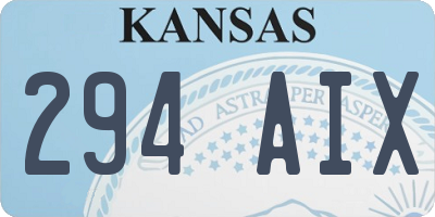 KS license plate 294AIX