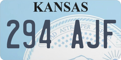 KS license plate 294AJF