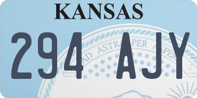 KS license plate 294AJY