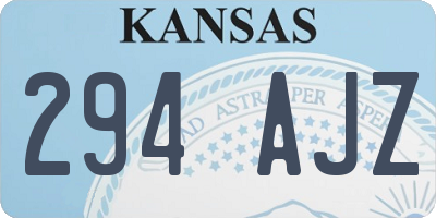 KS license plate 294AJZ