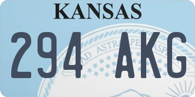 KS license plate 294AKG
