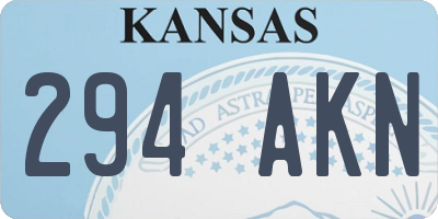 KS license plate 294AKN