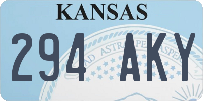 KS license plate 294AKY