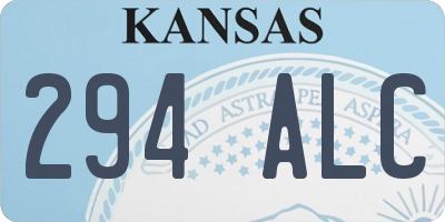 KS license plate 294ALC