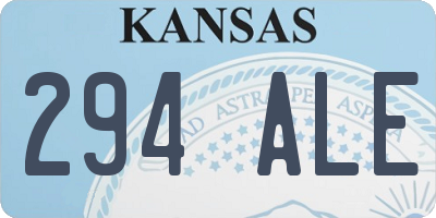 KS license plate 294ALE
