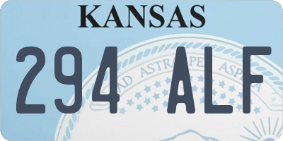 KS license plate 294ALF