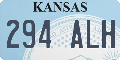 KS license plate 294ALH