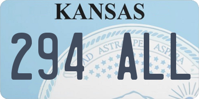 KS license plate 294ALL