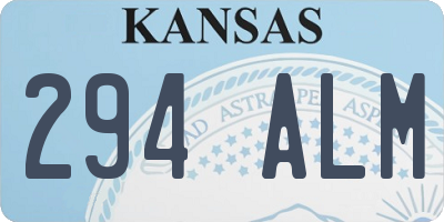 KS license plate 294ALM