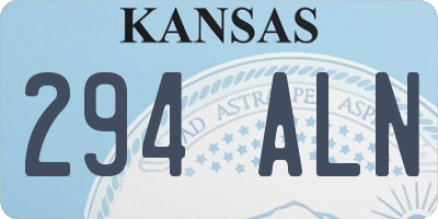 KS license plate 294ALN