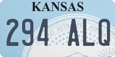 KS license plate 294ALQ