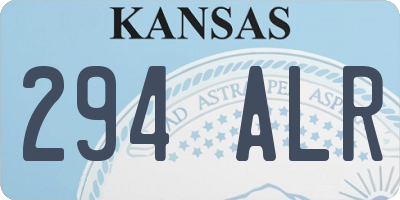 KS license plate 294ALR