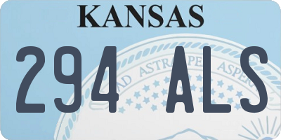 KS license plate 294ALS