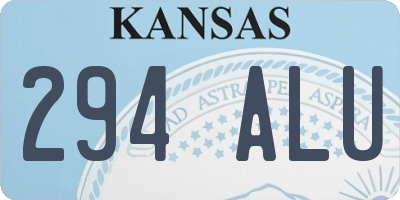 KS license plate 294ALU