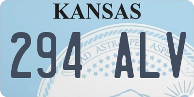 KS license plate 294ALV