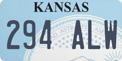 KS license plate 294ALW