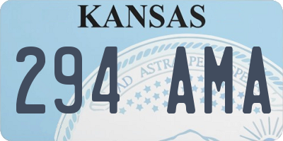 KS license plate 294AMA