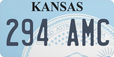 KS license plate 294AMC