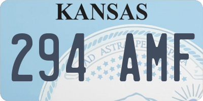 KS license plate 294AMF