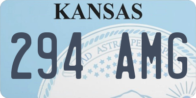 KS license plate 294AMG