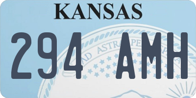 KS license plate 294AMH