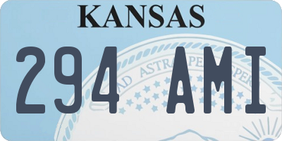 KS license plate 294AMI