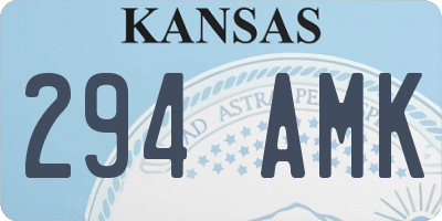 KS license plate 294AMK