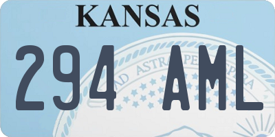 KS license plate 294AML