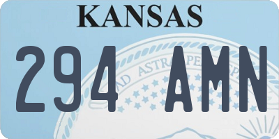 KS license plate 294AMN