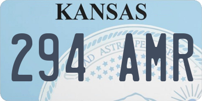 KS license plate 294AMR