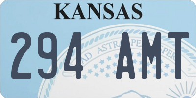 KS license plate 294AMT