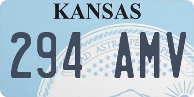 KS license plate 294AMV