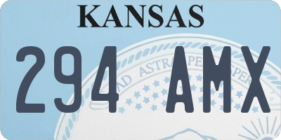KS license plate 294AMX