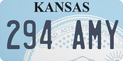 KS license plate 294AMY