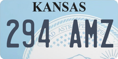 KS license plate 294AMZ