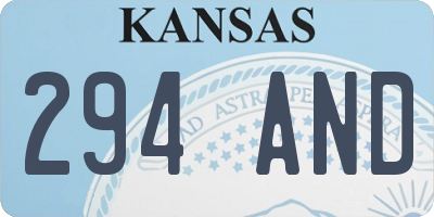 KS license plate 294AND