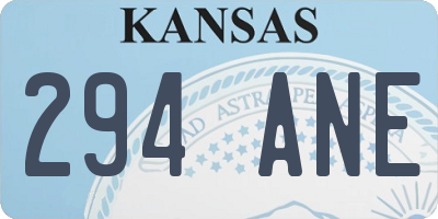 KS license plate 294ANE