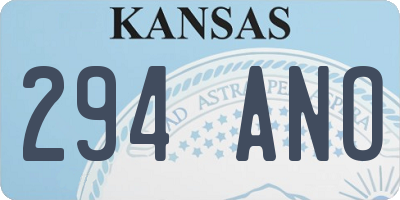 KS license plate 294ANO