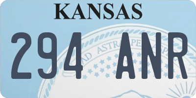 KS license plate 294ANR