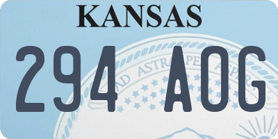 KS license plate 294AOG