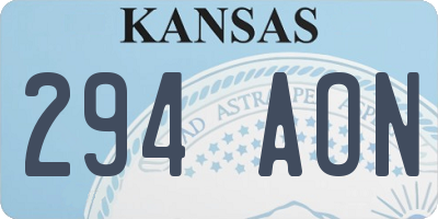 KS license plate 294AON