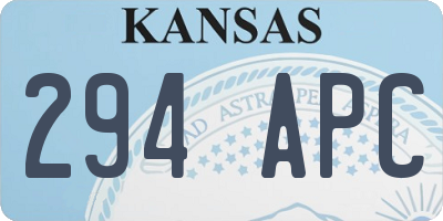 KS license plate 294APC