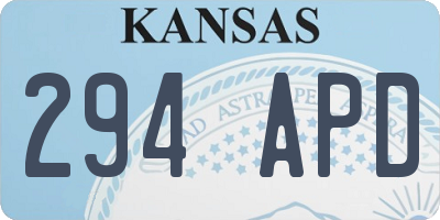 KS license plate 294APD