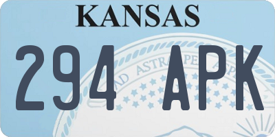 KS license plate 294APK