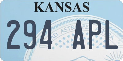 KS license plate 294APL