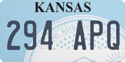 KS license plate 294APQ