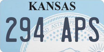 KS license plate 294APS