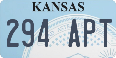 KS license plate 294APT