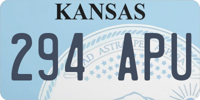 KS license plate 294APU