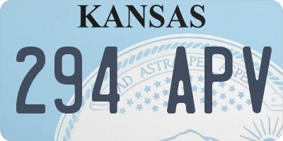 KS license plate 294APV